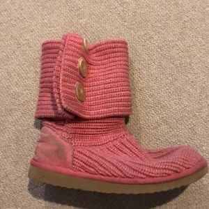 Ugg pink knit boots